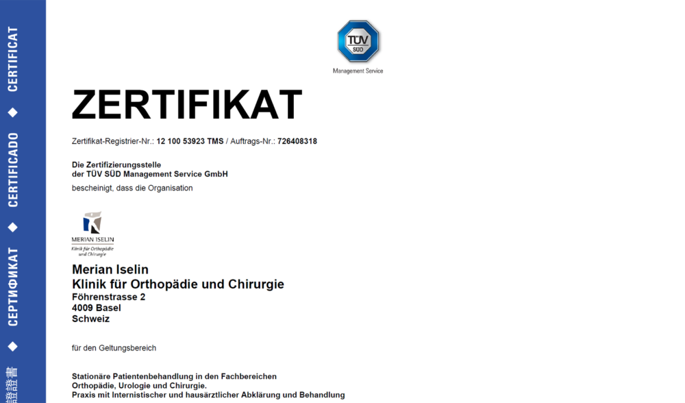 ISO Zertifikat
