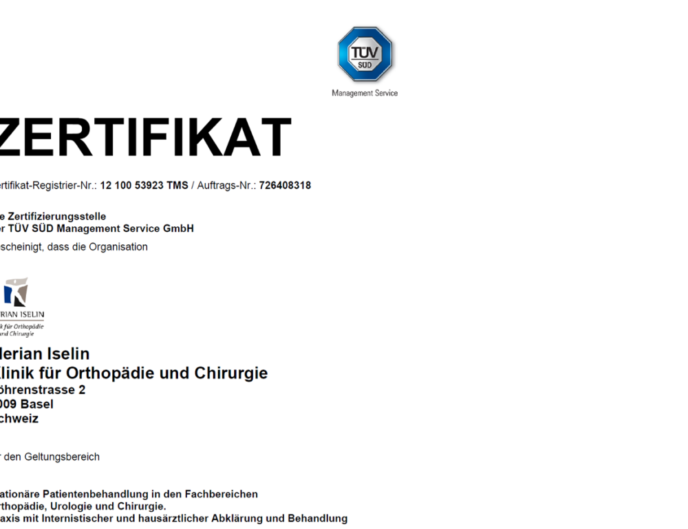 ISO Zertifikat